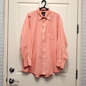 Mens Dress shirt by STAFFORD, Long sleeve Pink,Size 17 1/2 34-35